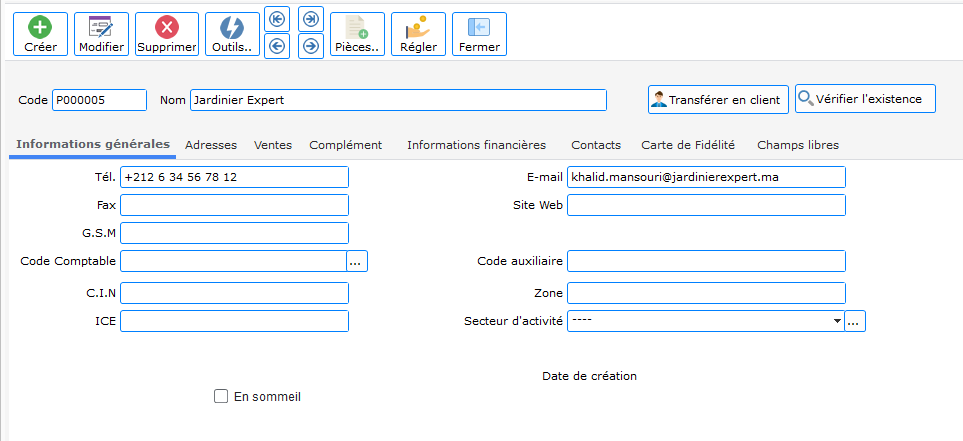 Gestion des prospects