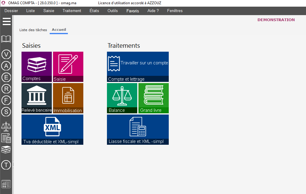 Interface du module comptable