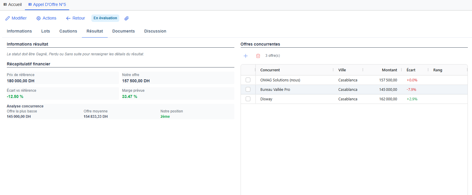 Appels d'offres - Capture 4